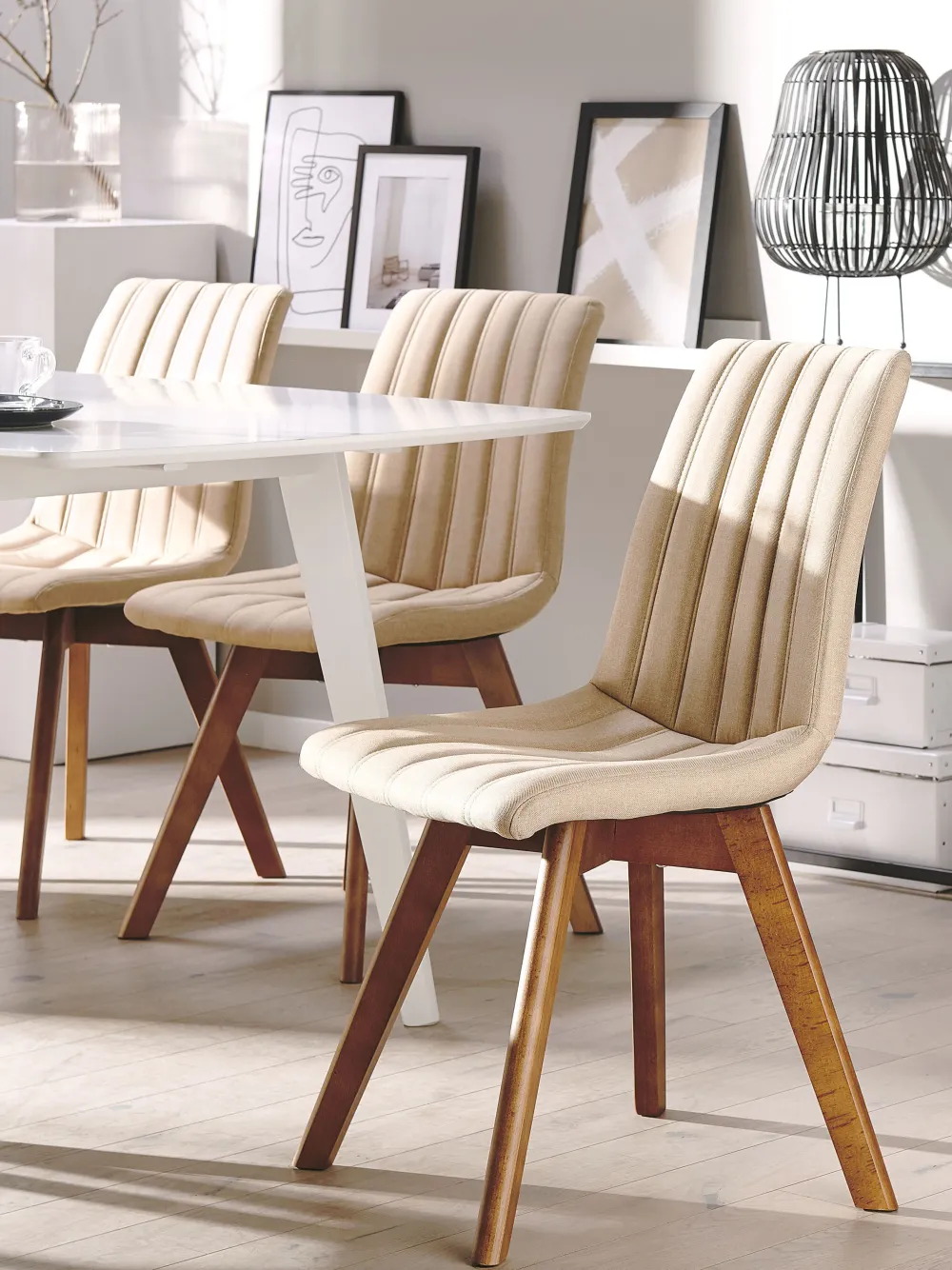 Tuolit<Beliani Tuoli Kangas Hiekanruskea 2 Kpl Calgary