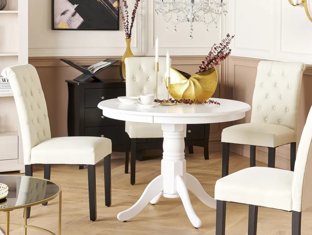 Tuolit<Beliani Tuoli Kangas Kermanvalkoinen 2 Kpl Velva