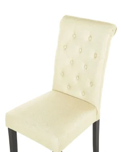 Tuolit<Beliani Tuoli Kangas Kermanvalkoinen 2 Kpl Velva