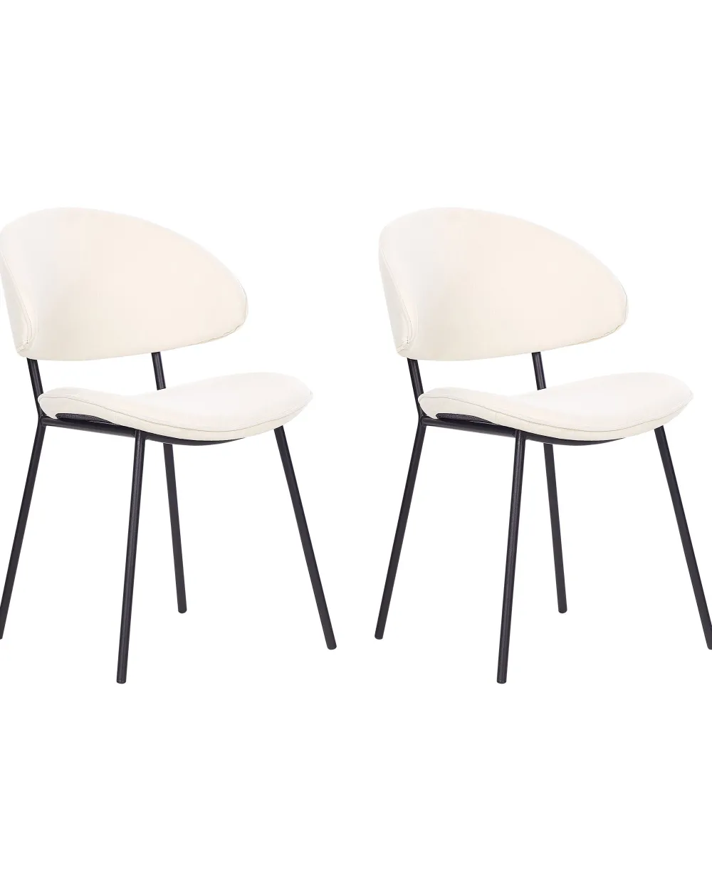 Tuolit<Beliani Tuoli Kangas Kermanvalkoinen 2 Kpl Kiana