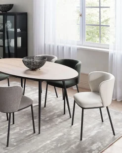 Tuolit<Beliani Tuoli Kangas Kermanvalkoinen 2 Kpl Mina