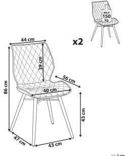 Tuolit<Beliani Tuoli Kangas Kullanruskea 2 Kpl Lisle