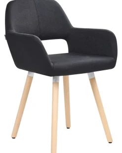 Cheap Beliani Tuoli Kangas Musta 2 Kpl Chicago