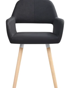 Cheap Beliani Tuoli Kangas Musta 2 Kpl Chicago