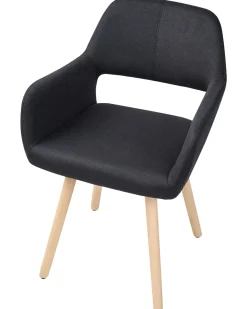 Cheap Beliani Tuoli Kangas Musta 2 Kpl Chicago