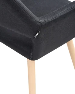 Cheap Beliani Tuoli Kangas Musta 2 Kpl Chicago