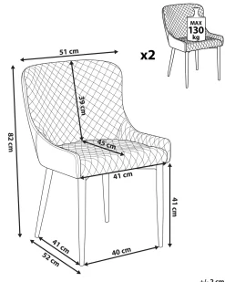Tuolit<Beliani Tuoli Kangas Musta 2 Kpl Solano