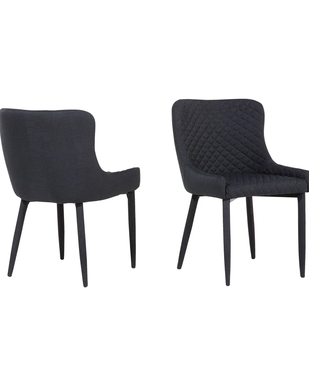 Tuolit<Beliani Tuoli Kangas Musta 2 Kpl Solano