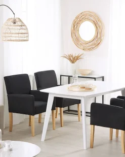 Shop Beliani Tuoli Kangas Musta Rockefeller