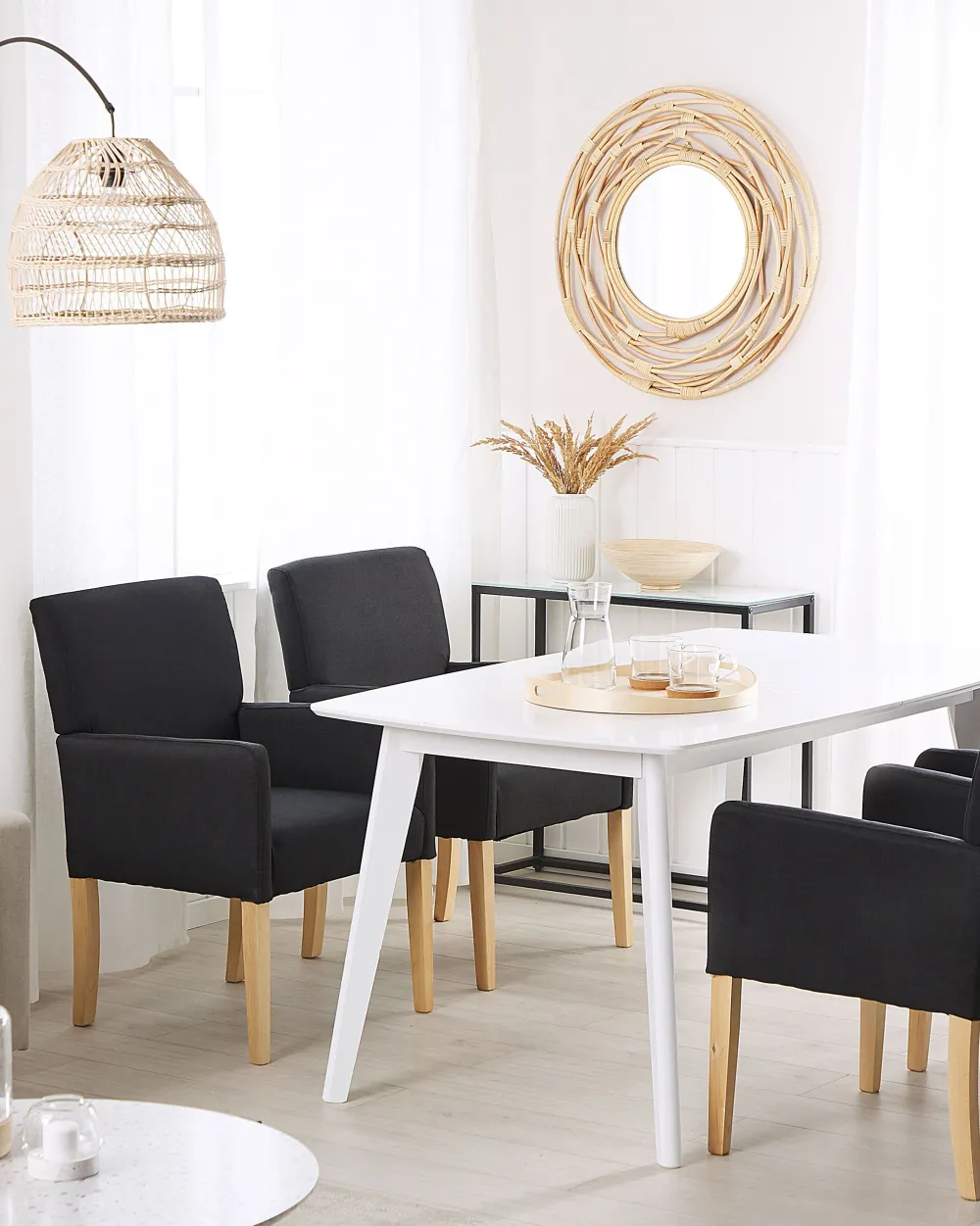 Shop Beliani Tuoli Kangas Musta Rockefeller