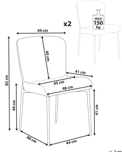 Shop Beliani Tuoli Kangas Oranssi 2 Kpl Ada