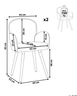 Cheap Beliani Tuoli Kangas Ruskeanharmaa 2 Kpl Brookville