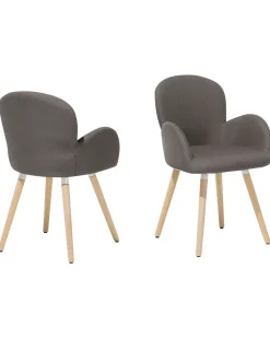 Cheap Beliani Tuoli Kangas Ruskeanharmaa 2 Kpl Brookville