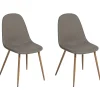 Tuolit<Beliani Tuoli Kangas Ruskeanharmaa 2 Kpl Bruce