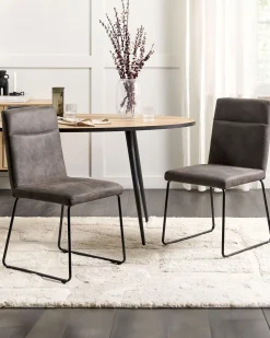 Tuolit<Beliani Tuoli Kangas Tummanharmaa 2 Kpl Nevada