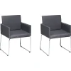Clearance Beliani Tuoli Kangas Tummanharmaa 2 Kpl Gomez