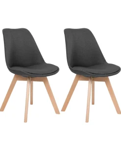 Tuolit<Beliani Tuoli Kangas Tummanharmaa 2 Kpl Dakota Ii