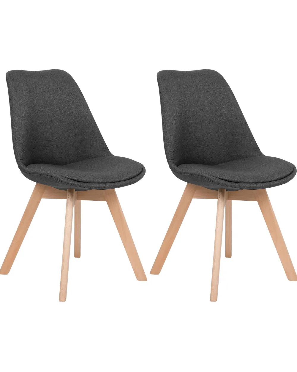 Tuolit<Beliani Tuoli Kangas Tummanharmaa 2 Kpl Dakota Ii