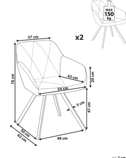 Online Beliani Tuoli Kangas Tummanharmaa 2 Kpl Monee
