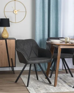 Online Beliani Tuoli Kangas Tummanharmaa 2 Kpl Monee