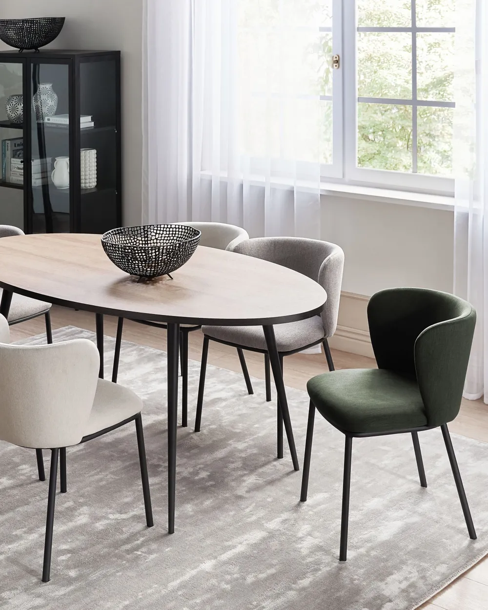 Outlet Beliani Tuoli Kangas Tummanvihrea 2 Kpl Mina