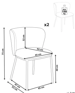 Outlet Beliani Tuoli Kangas Tummanvihrea 2 Kpl Mina