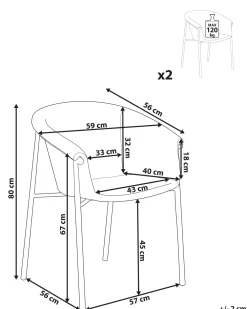 Hot Beliani Tuoli Kangas Tummanvihrea 2 Kpl Ames