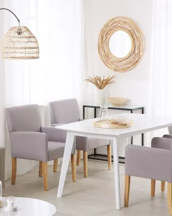 Tuolit<Beliani Tuoli Kangas Vaaleanharmaa Rockefeller