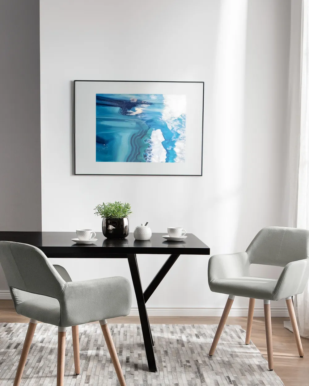 Sale Beliani Tuoli Kangas Vaaleanharmaa 2 Kpl Chicago