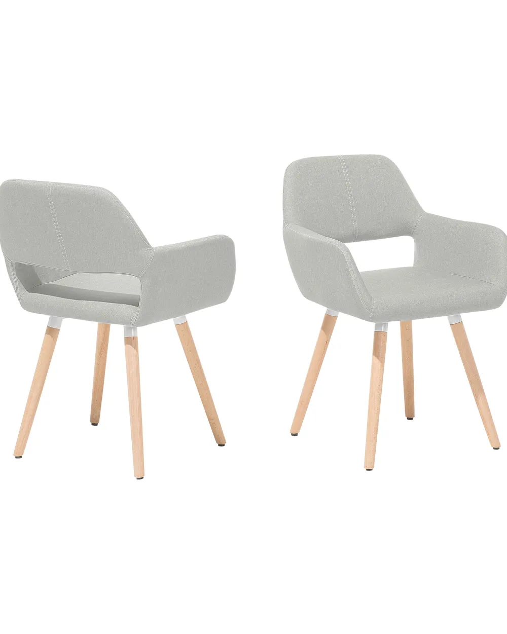 Sale Beliani Tuoli Kangas Vaaleanharmaa 2 Kpl Chicago