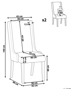 Flash Sale Beliani Tuoli Kangas Vaaleanharmaa 2 Kpl Chambers