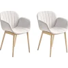 Tuolit<Beliani Tuoli Kangas Vaaleanharmaa 2 Kpl Alice