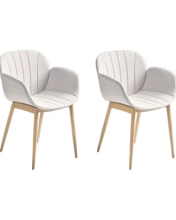 Tuolit<Beliani Tuoli Kangas Vaaleanharmaa 2 Kpl Alice