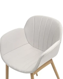 Tuolit<Beliani Tuoli Kangas Vaaleanharmaa 2 Kpl Alice