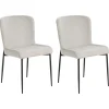 Outlet Beliani Tuoli Kangas Vaaleanharmaa 2 Kpl Ada