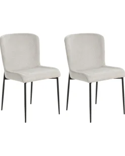 Outlet Beliani Tuoli Kangas Vaaleanharmaa 2 Kpl Ada