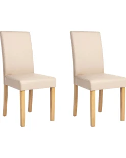 Hot Beliani Tuoli Keinonahka Beige 2 Kpl Broadway