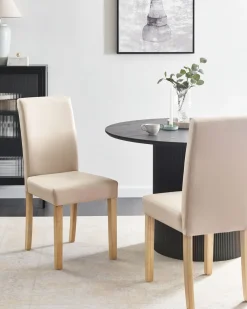 Hot Beliani Tuoli Keinonahka Beige 2 Kpl Broadway