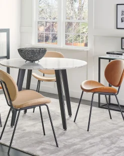 Best Sale Beliani Tuoli Keinonahka Hiekanruskea 2 Kpl Luana