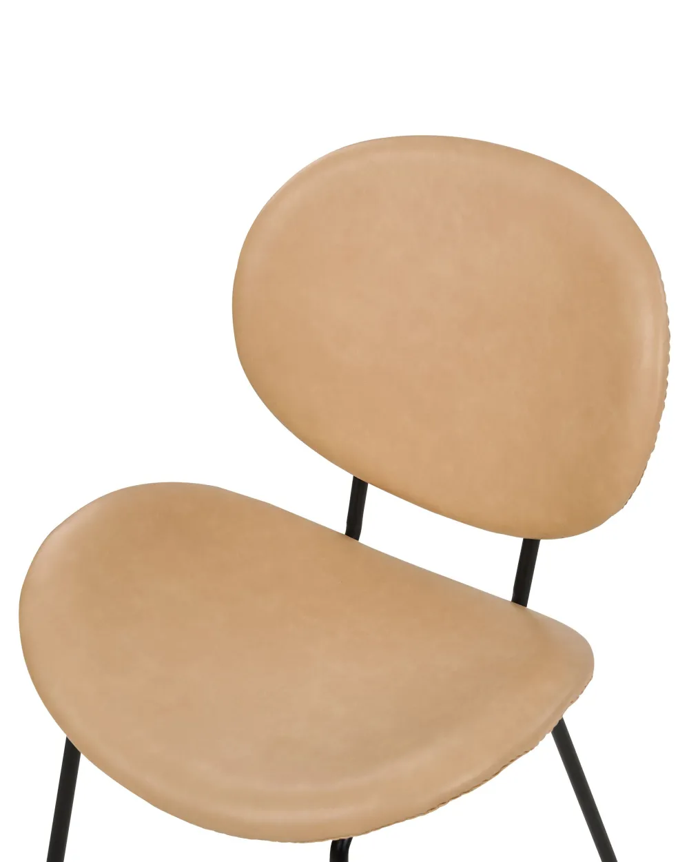 Best Sale Beliani Tuoli Keinonahka Hiekanruskea 2 Kpl Luana