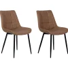 Best Beliani Tuoli Keinonahka Kullanruskea 2 Kpl Melrose