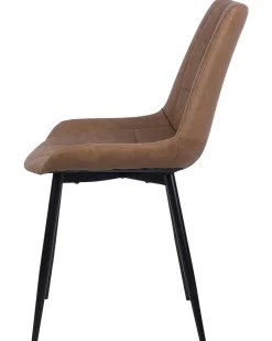 Best Beliani Tuoli Keinonahka Kullanruskea 2 Kpl Melrose