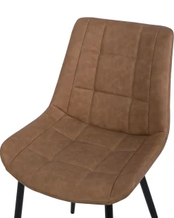 Best Beliani Tuoli Keinonahka Kullanruskea 2 Kpl Melrose