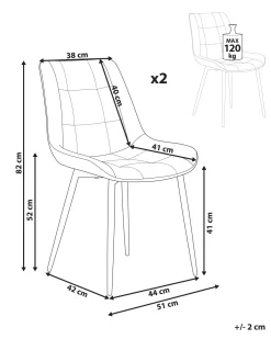 Best Beliani Tuoli Keinonahka Kullanruskea 2 Kpl Melrose