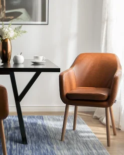 Online Beliani Tuoli Keinonahka Kullanruskea Yorkville