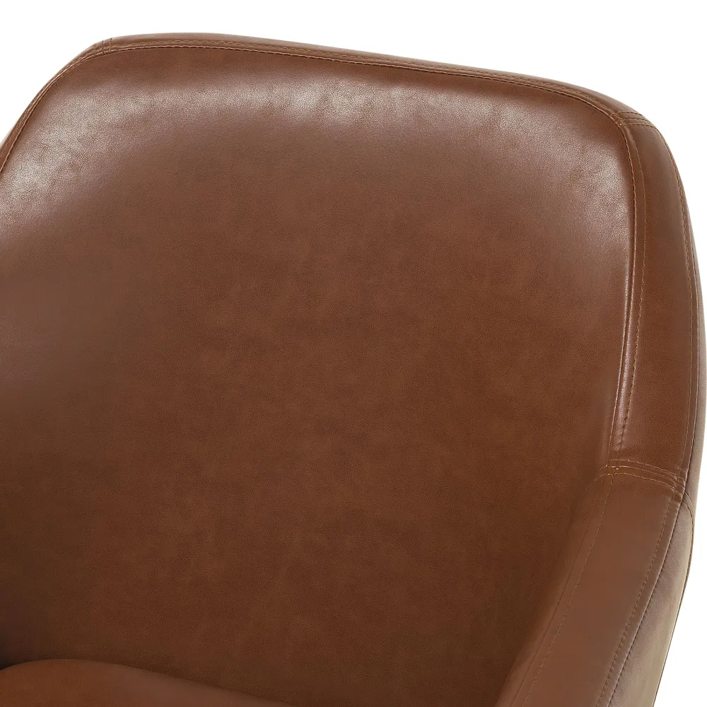 Online Beliani Tuoli Keinonahka Kullanruskea Yorkville