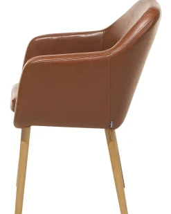 Online Beliani Tuoli Keinonahka Kullanruskea Yorkville