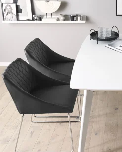 Tuolit<Beliani Tuoli Keinonahka Musta 2 Kpl Arcata