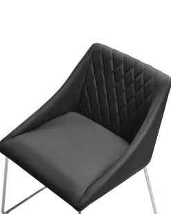 Tuolit<Beliani Tuoli Keinonahka Musta 2 Kpl Arcata