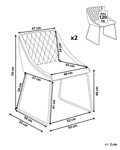 Tuolit<Beliani Tuoli Keinonahka Musta 2 Kpl Arcata